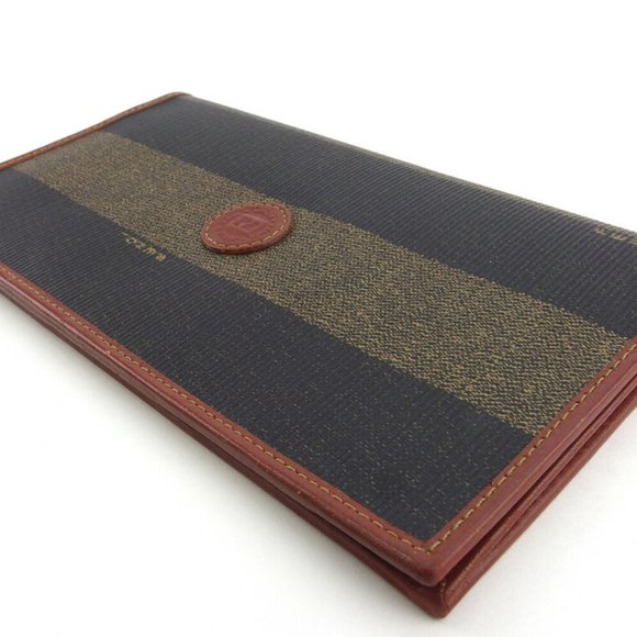 Authentic FENDI length wallet pecan beige PVC �~ leather Auth used - Picture 3 of 9